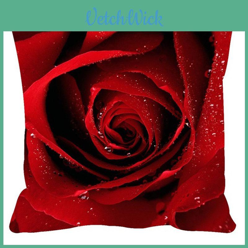 Elegantes Fundas de Almohada Románticas de Rosa en Poliéster Suave Perfectas Para Decoración del Hogar y Comodidad