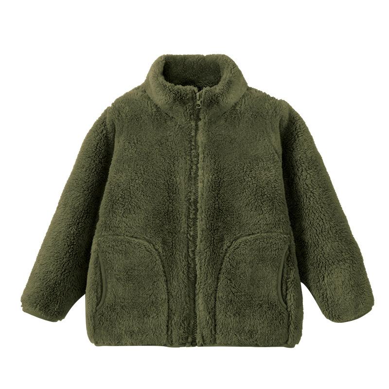 Men Kids Boys Girls Winter Full Zip Up Warm Fleece Jackets Women's Sherpa Jacket Thicken Thermal Outdoor Fluffy Coat Zip Pocket Outwear