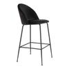 Lausanne Bar Stool In Black Velvet, Black.