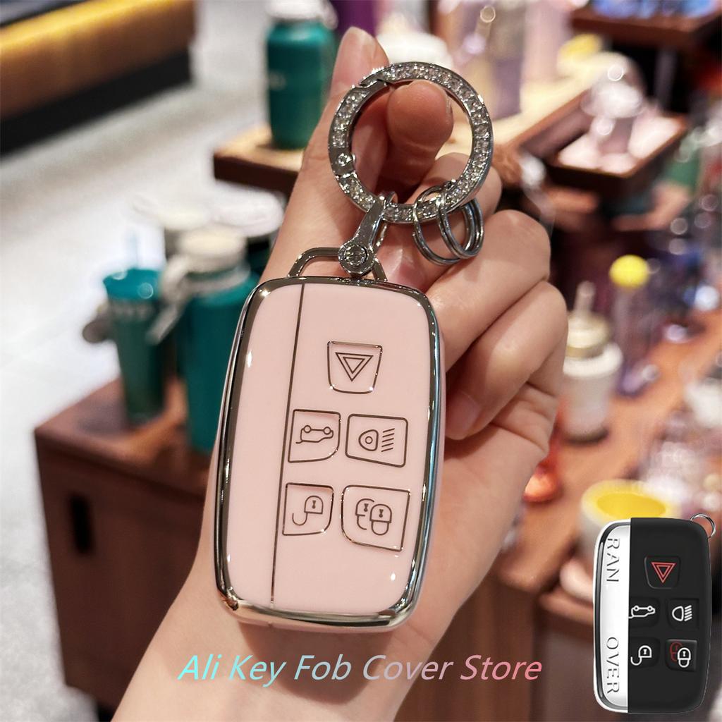 Key Fob Cover for Evoque Velar Sport Discovery Freelander2 LR4 Land Rover Sport Jaguar XF XJ XE F-PACE F-Type Lanyard