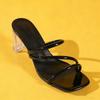 2026 Summer Women's Open Toe Heel Sandals Fashion Ladies Brand Shoes Square Heels 6cm Black Red White Plus Size 42