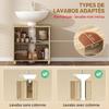 Bathroom Under-Sink Cabinet, U-Shaped Cutout, Slatted Doors, 60 x 30 x 60 cm, Natural