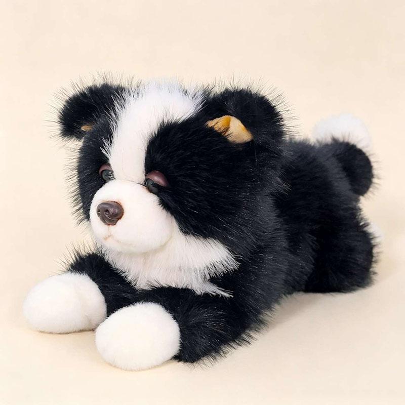 Realistic Border Collie Plush Toy Soft Fluffy Dog Stuffed Animal With Sound Function For Kids Companion Decoration Birthday Gift