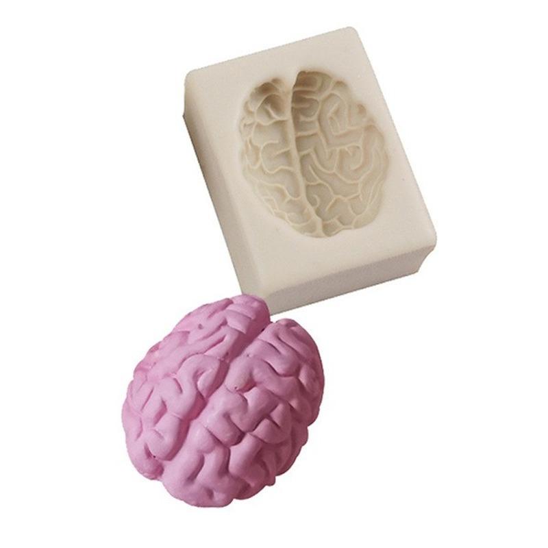 1Pc 3D Brain Silicone Fondant Molds DIY Resin Chocolate Mold Cake Decorating Tools Kitchen