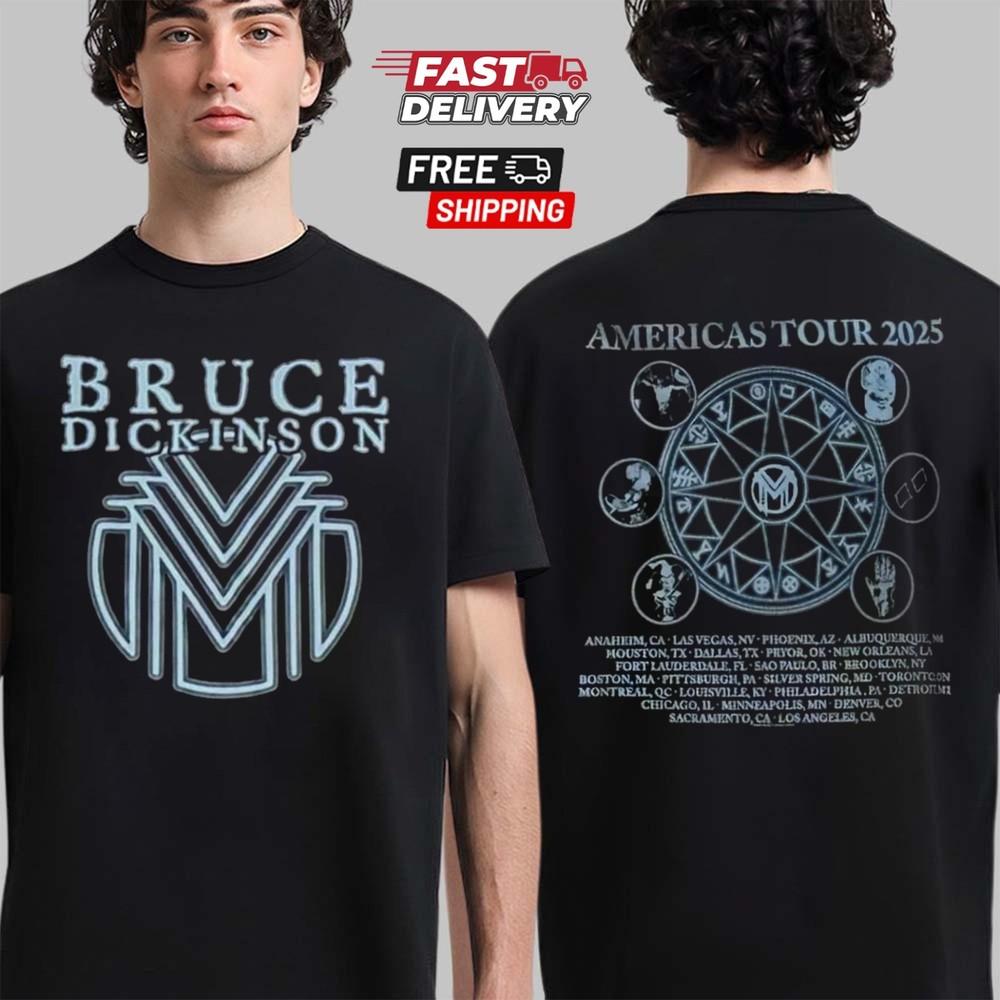 Bruce Dickinson American Tour 2025 The Mandrake Project Logo With Tour T-Shirt Unisex T-Shirt XXL