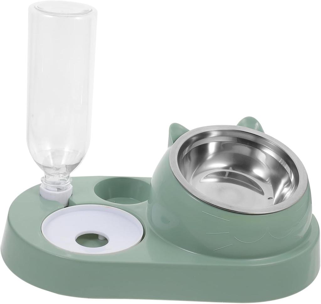 2 In 1 Cat Bowl Water Dispenser Automatic Water Storage Pet Food Bowl Food Container with Waterer Feeder Dog Cat Food Bowl