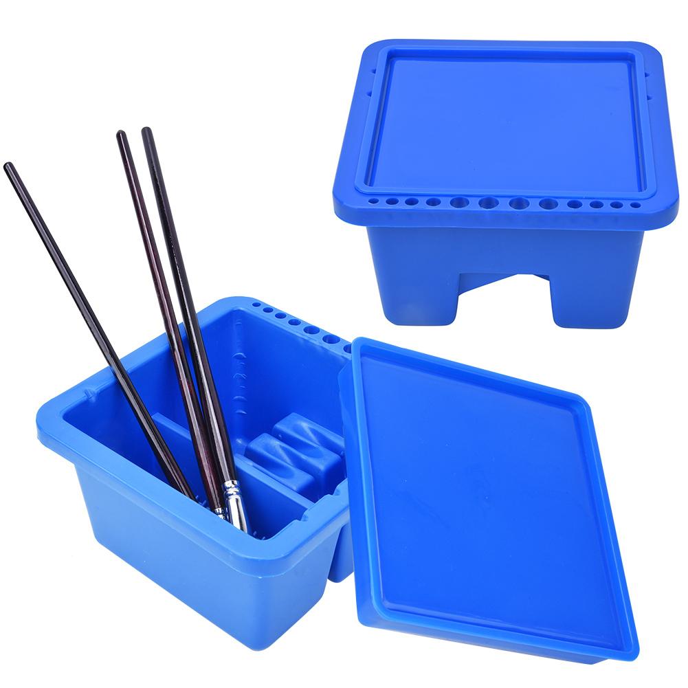 Plastic Brush Washing Bucket Multi Function Square Pen Washer Art Supplies Washing Tool Art Set