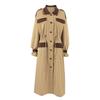 Womens VintageWomensVintage Contrast Color Lapel Long Trench Coat 2026 Old Money Style Khaki