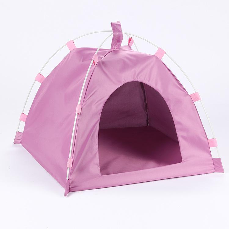 

Foldable Small Pet Tent: Summer Waterproof Oxford Cloth Tent for Cats and Dogs 40x40x38 cm розовый