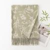 Womens Winter Printed Scarf Thick Warm Faux Cashmere Korean Style Shawl
