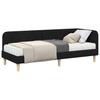 Corner Bed Frame Black 80 X 200 Cm Fabric