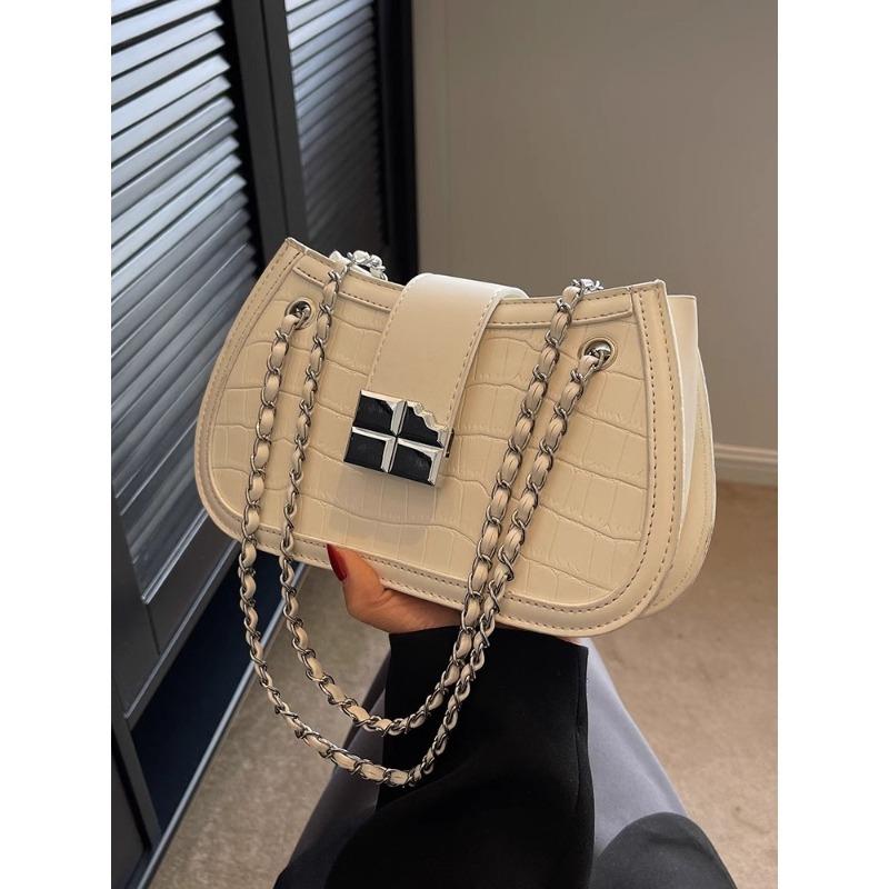 Autumn and winter small bag women's new versatile white niche chain messenger bag women's shoulder armpit bag
