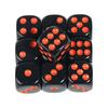 Set di 10 dadi neri rotondi da 16 mm in acrilico a 6 facce con pallini colorati per giochi da tavolo