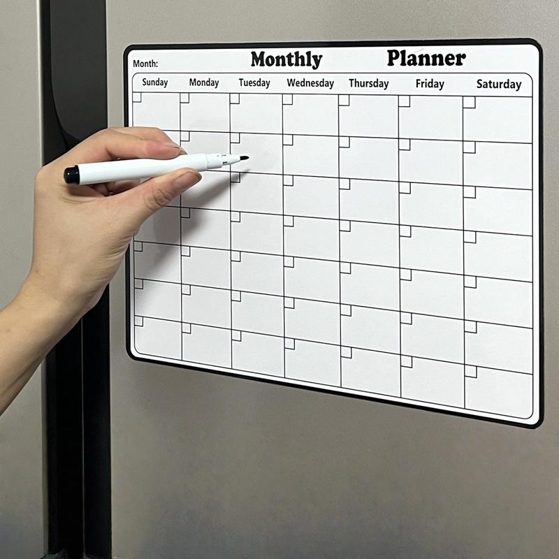Magnetic Calendar Dly Erased Refrigerator Soft Magnet Month Plan Week Schedule Notepad Kitchen Refrigerator Decoration