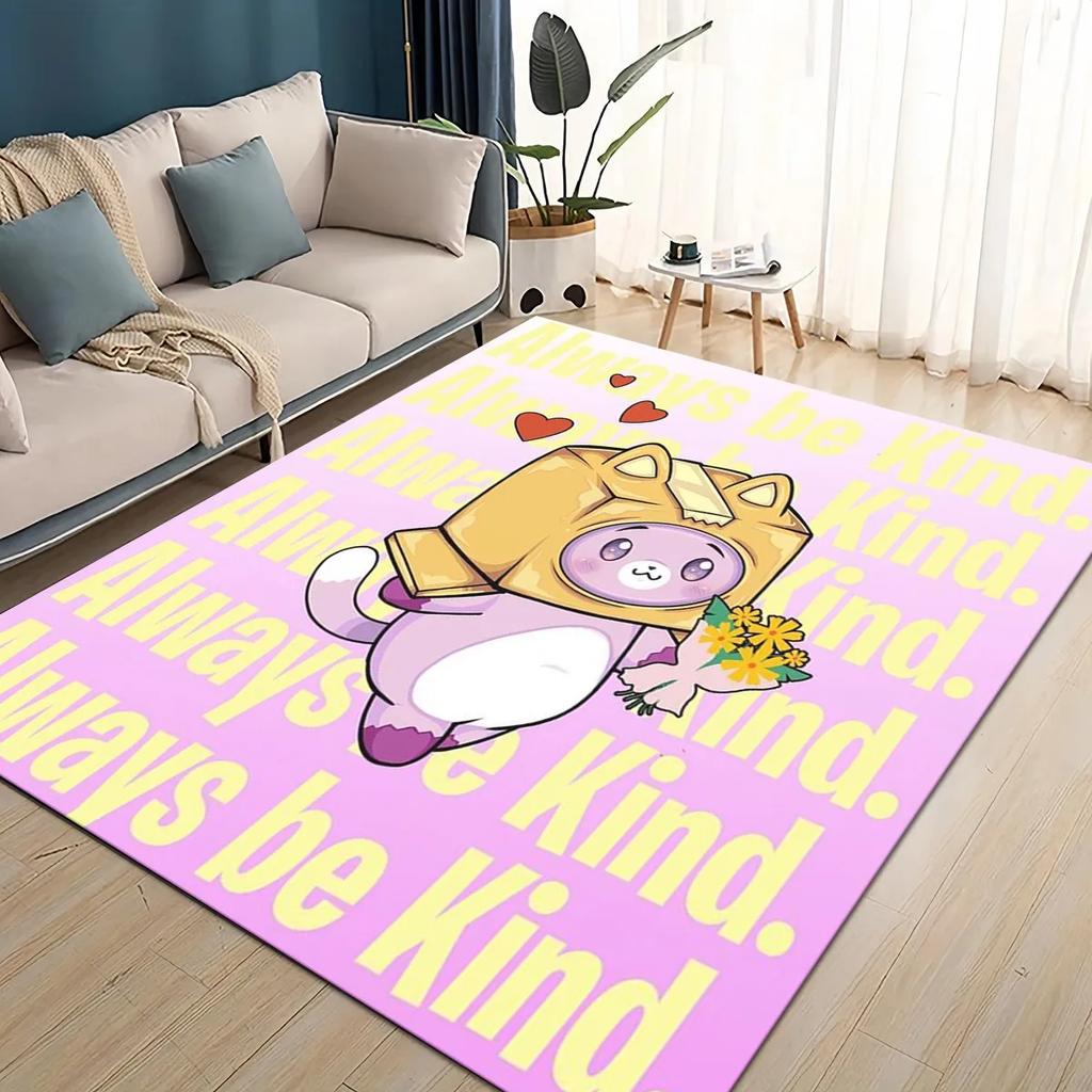 2025 New Style Lankybox Boxy Foxy Rocky Cartoon Carpet Rug for Living Room Bedroom Home Sofa Decoration,kids Non-slip Floor Mat