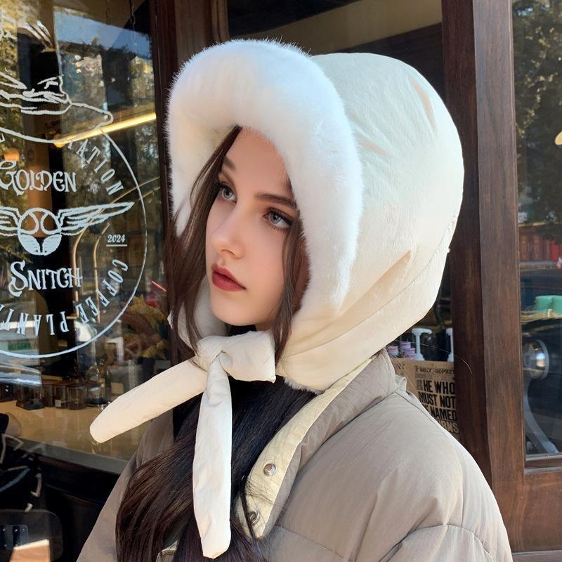 New Dual-Purpose Hat Doubles as a Bag for Warmth and Ear Protection Women's Winter Korean Style Fleece-Lined Thickened Ski Beanie