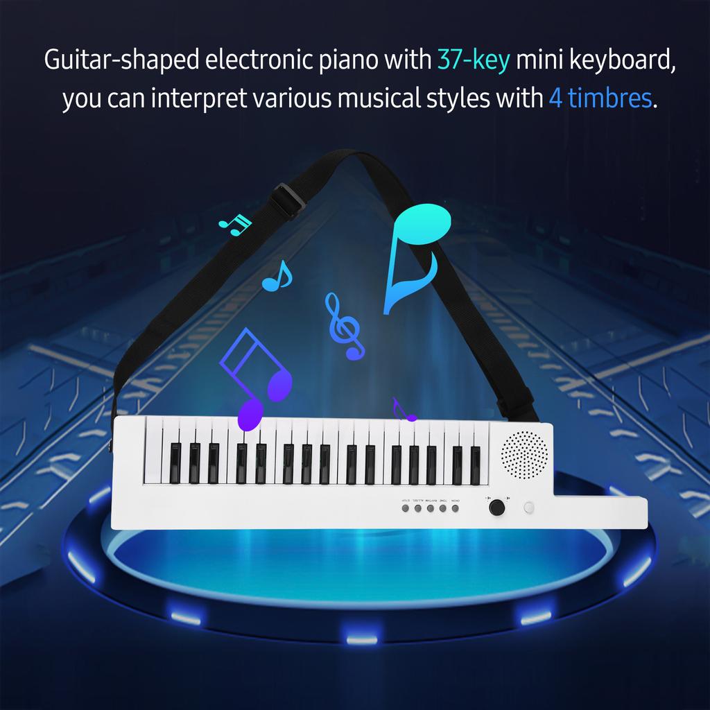 Guitar Electronic Piano with Mini Keyboard 37 Key Electronic Keyboard Piano Rechargeable Children  S Piano