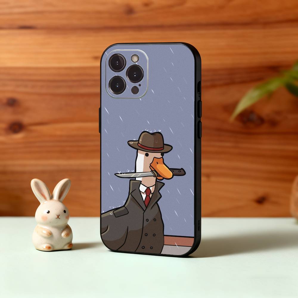 Funny D-Duck D-Daily Phone Case For iPhone17,16,15,14,13,12,Plus,Pro Max, 5G Others Soft Black Cover