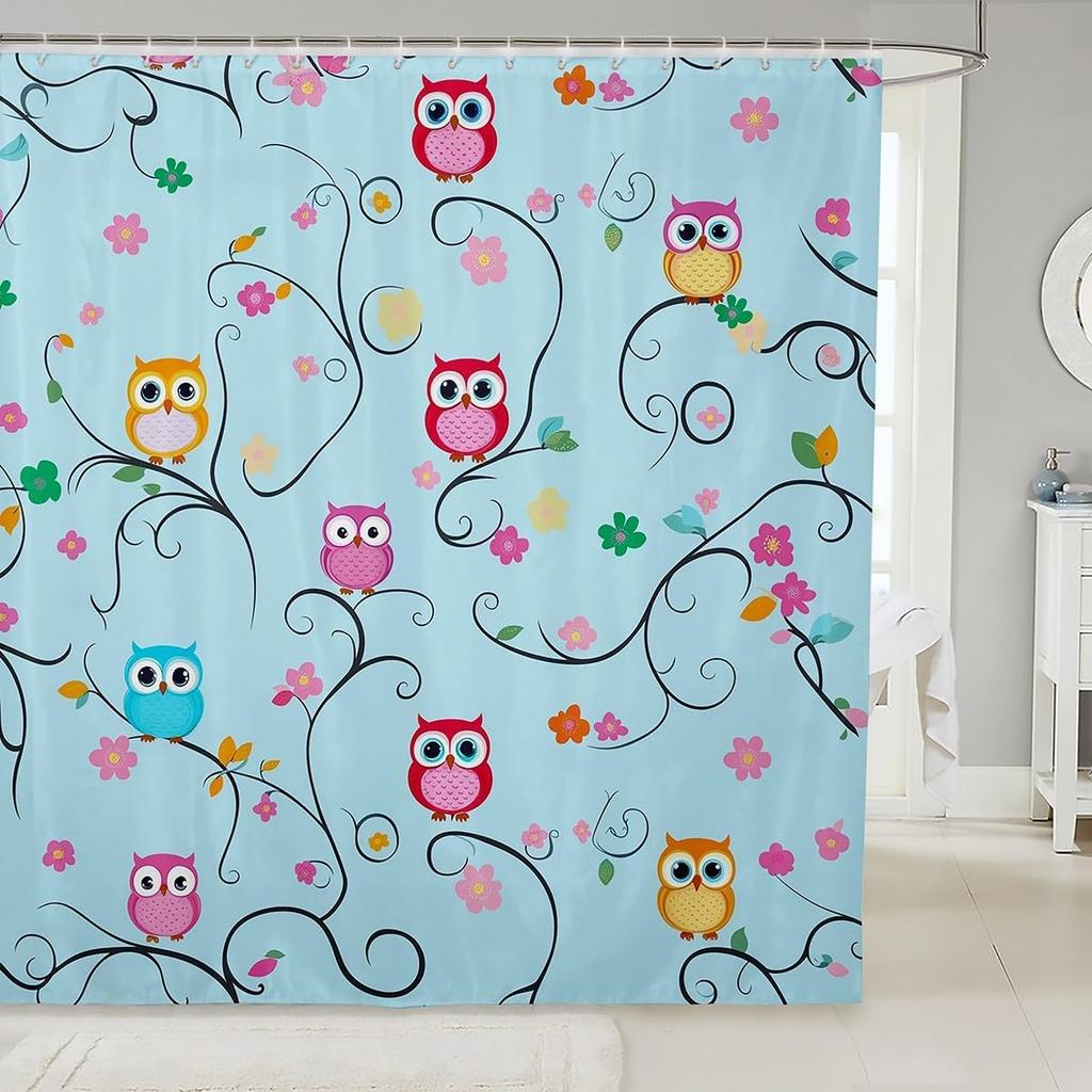 Cat Shower Curtain Japanese Style Bathroom Shower Curtain Sets for Kids Boys Girls Teens,Ocean Wave Fabric Shower Curtain