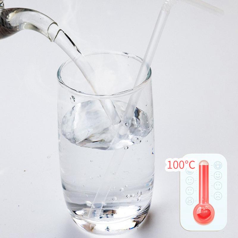 100Pcs Disposable Plastic Curved Drinking Straws Wedding Party Bar Drink Straw