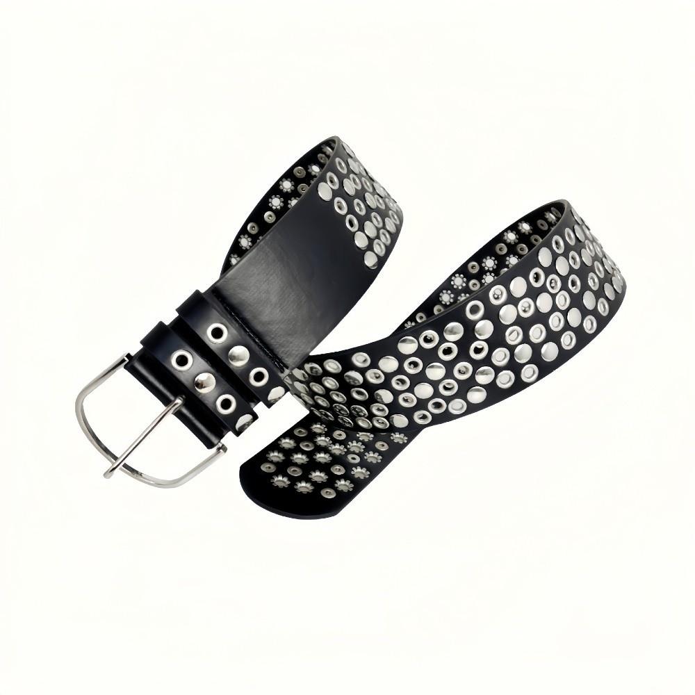 Heavy-Duty Design Rivet Wide Belt Personalized Retro-style Decorative Belt Punk Studded Belt Jeans