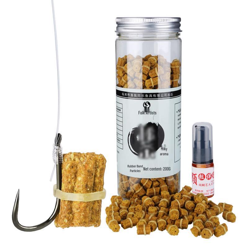 Folk Artist Red Worm Fishing Bait Pellets