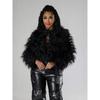 Damen Offene Faux Fur Cropped Jacke Locker Langarm Einfarbig Flauschiger Kurzer Mantel Streetwear