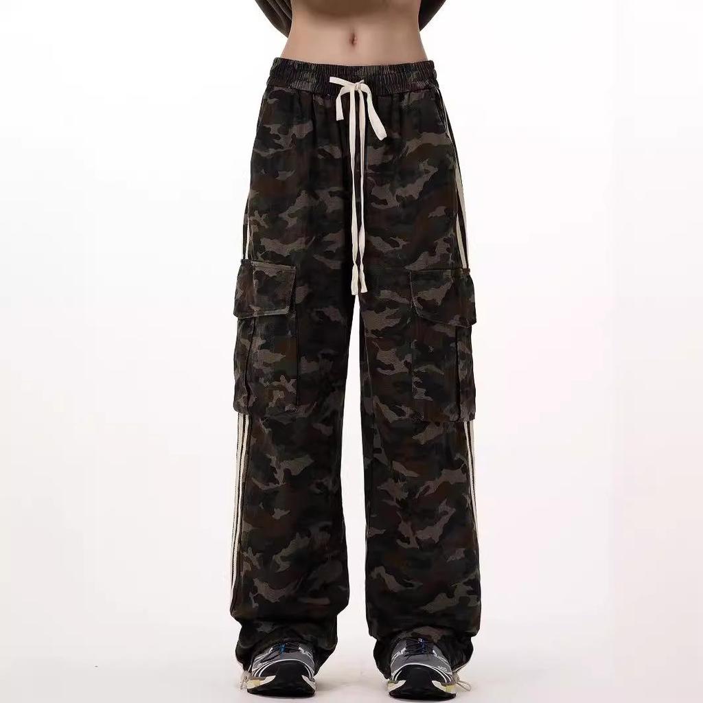 Men's Retro Camouflage Overalls: Spring Casual, Trendy, Loose-Fit with Large Pockets