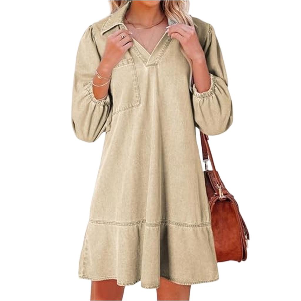 Women's Fashionable Loose V-neck Dress