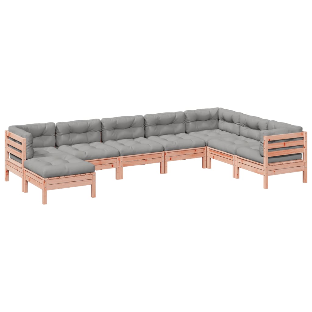 8 piece Garden Sofa Set with Cushions Solid Douglas Fir Wood