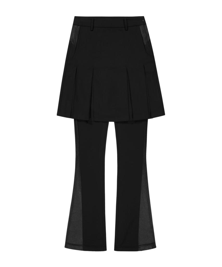 OJOS Pleated Jersey Skirt Pants / Black