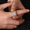 Popular Square Shape Ring Bling Iced Out Zircon Ring Hip Hop Men's Unisex Brass Gold Plated CZ Engagement Wedding Eternity Rings