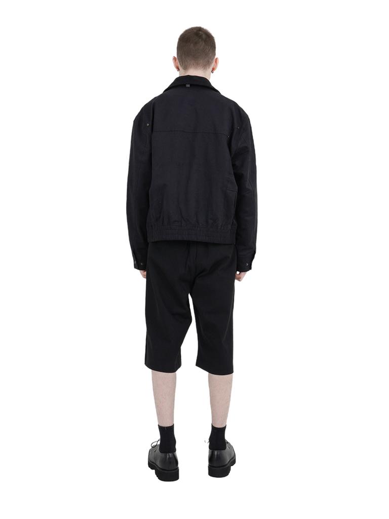 Chaenseseunoi Side Pleat Wide Fit Bermuda Pants Black/M251Pt05Bk