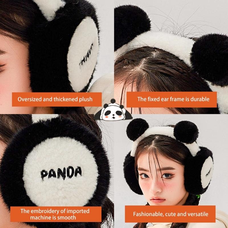Panda Earmuffs Panda Ear Warmer Foldable Earmuffs Fleece Ear Muffs Headband Panda Ear Muffs Panda Earflap