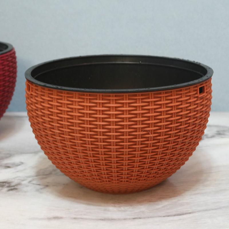 CANXING Hängekorb Imiatino Vine Blumentopf Runder Gartenpflanzer aus Kunstharz mit dreieckiger Kette