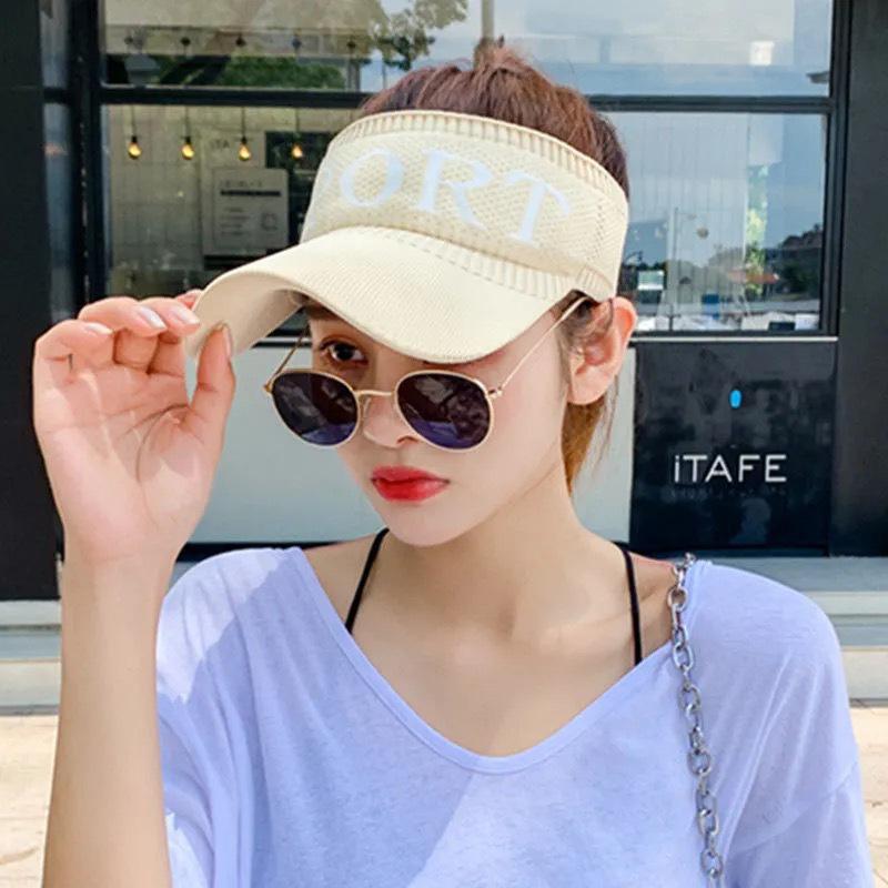 Frauen Damen Brief Sommer Leere Top Strand Kappe Einfarbig Hut Große Breite Krempe