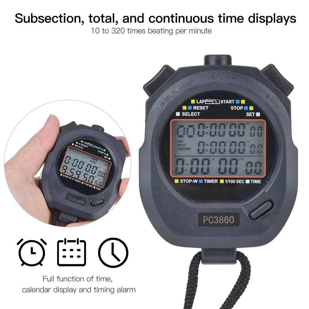 3860 ABS Multifunction Sports Running Stopwatch Electronic Track and Field Countdown Stop Watch1
