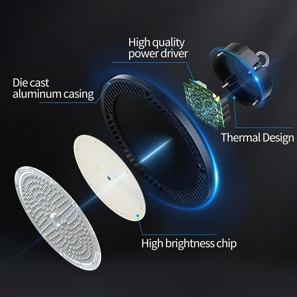 100w LED High Bay Light 6000 6500K Commercial Bay Lighting for Garage Barn Workshop Warehouse Residential