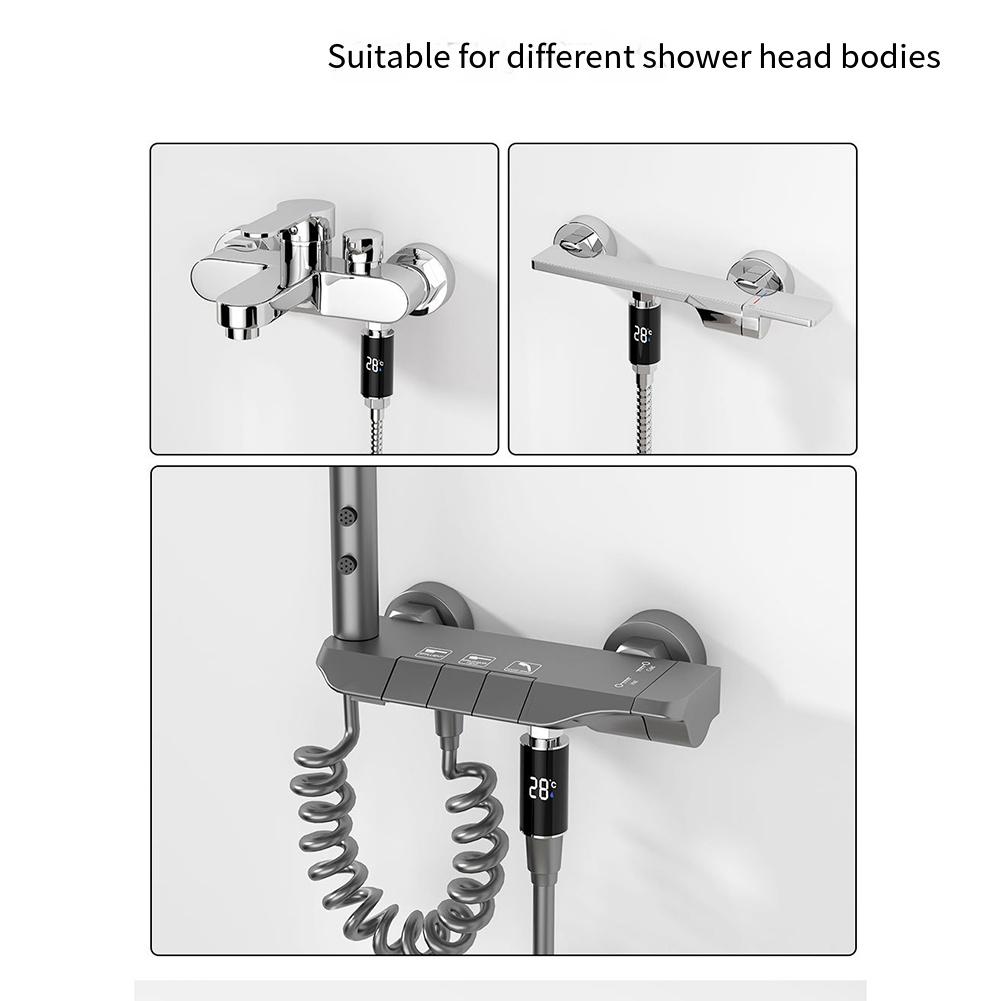 Soffione Doccia con Display Temperatura Acqua in Tempo Reale a LED, Alimentazione Idroelettrica e Installazione Semplice per Docce Domestiche