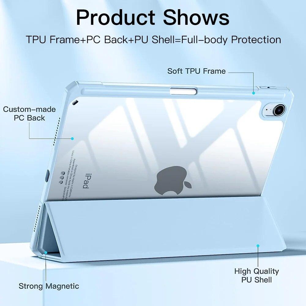 Cover anti-urto trasparente flessibile p. iPad Air 11' 2025 / 2024 , Air 5 2022 / 4 2020 - Italiano