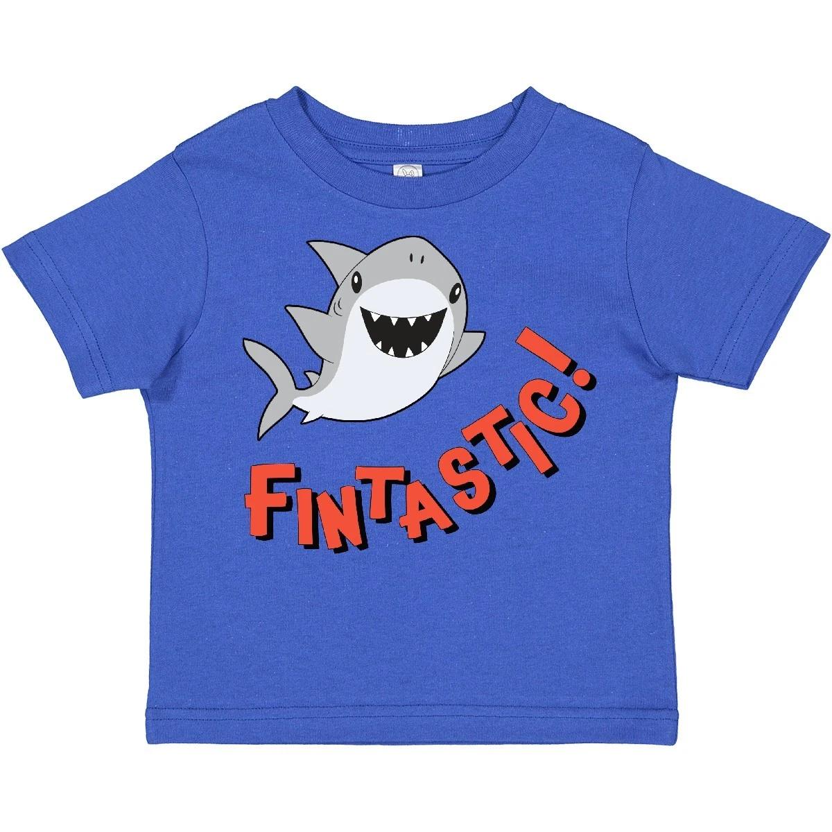 

Inktastic Fintastic! Cute Shark Toddler kids boys T-Shirt Sharks Kids Beach Pun Funny Fin 120