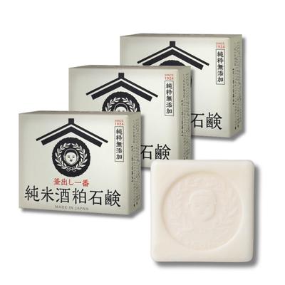 Reiner Reis-Sake-Kasu-Seife Hergestellt in Feste Gesichtsreinigungsseife für Ganze Trockene Babyseife [Offiziell] (3 Pack) Ohne Zusätze, Japan, Seife, Babys, Körper,