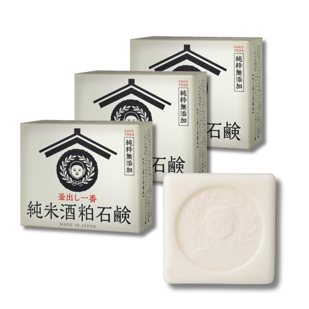 

Pure Rice Sake Kasu Soap Made in Solid Facial Cleansing Soap for Whole Dry Baby Soap [Official] (3-Pack) Additive-Free, Japan, Soap, Babies, Body,