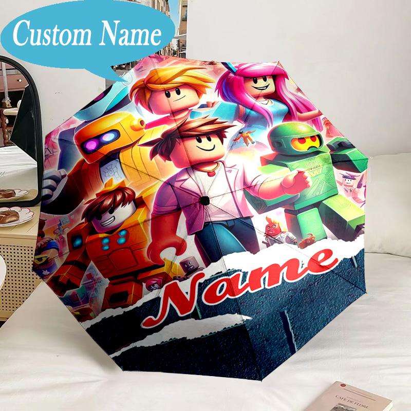 Custom Name Umbrella Ro-blox Adventure Quests Umbrella 8-Frame for Travel, Camping, Casual Lightweight Portable, Essential for Family Gifts