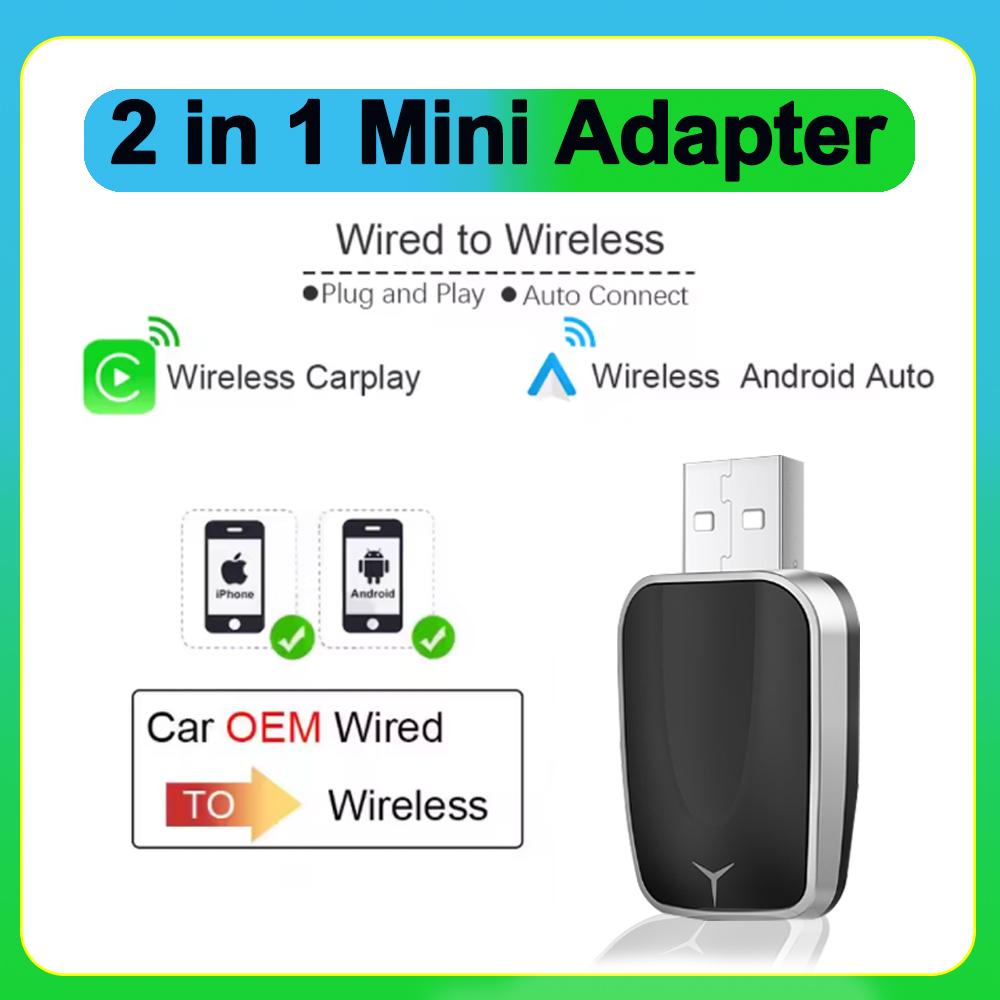

2025 NEW 2in1 Smart Mini Box Wireless Carplay Adapter Android Auto WIFI BT Auto Connect For Toyota FORD Volvo Benz MG Kia MAZDA