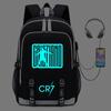 Cristiano Ronaldo Licensed Backpack With USB Charging Port Glow-in-the-Dark Design Lightweight School Outdoor Bag Teens