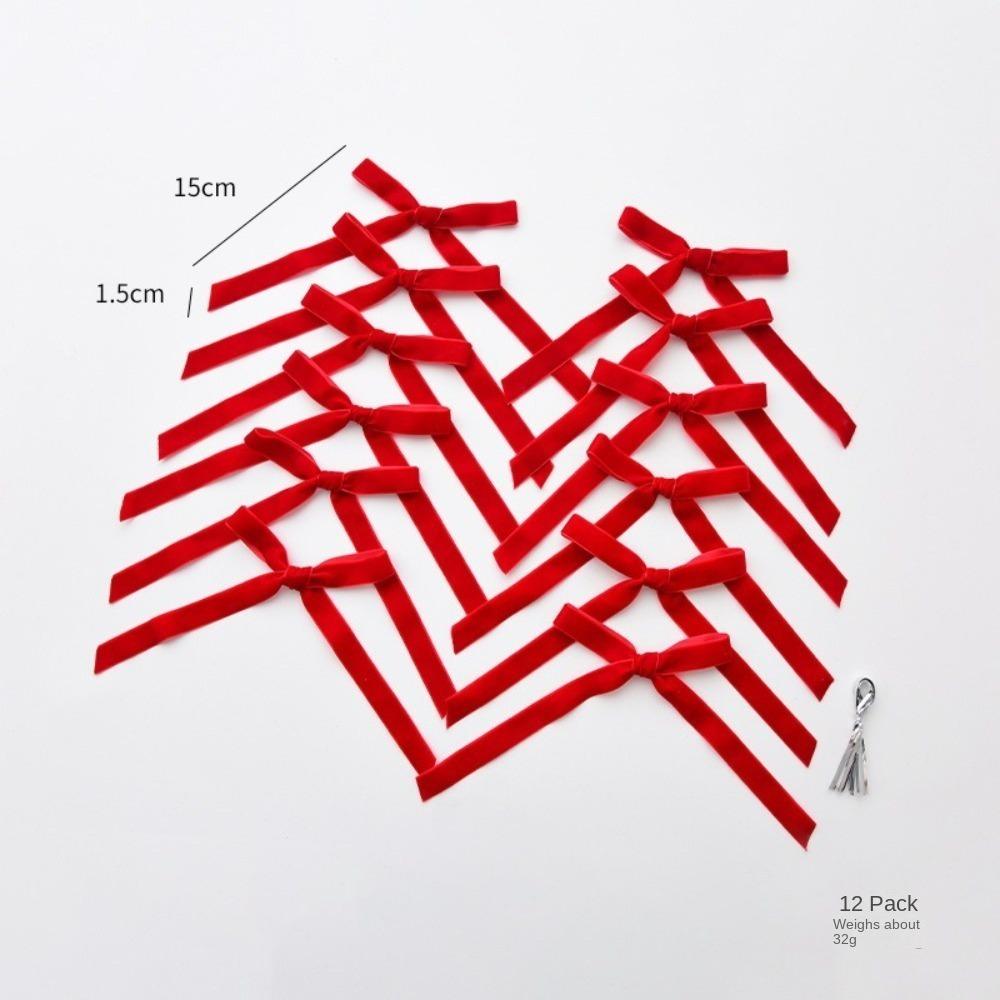 

12 шт. Бант Бант Лента DIY Подвеска Новый Шар для Рождественской Елки Праздничные Принадлежности для Вечеринки красный