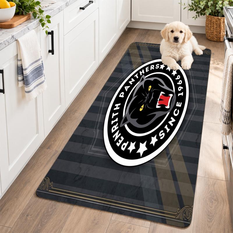 Flannel Kitchen Mat Penrith Panthers Soft Area Rug Non Slip Floor Carpet Home Decoration