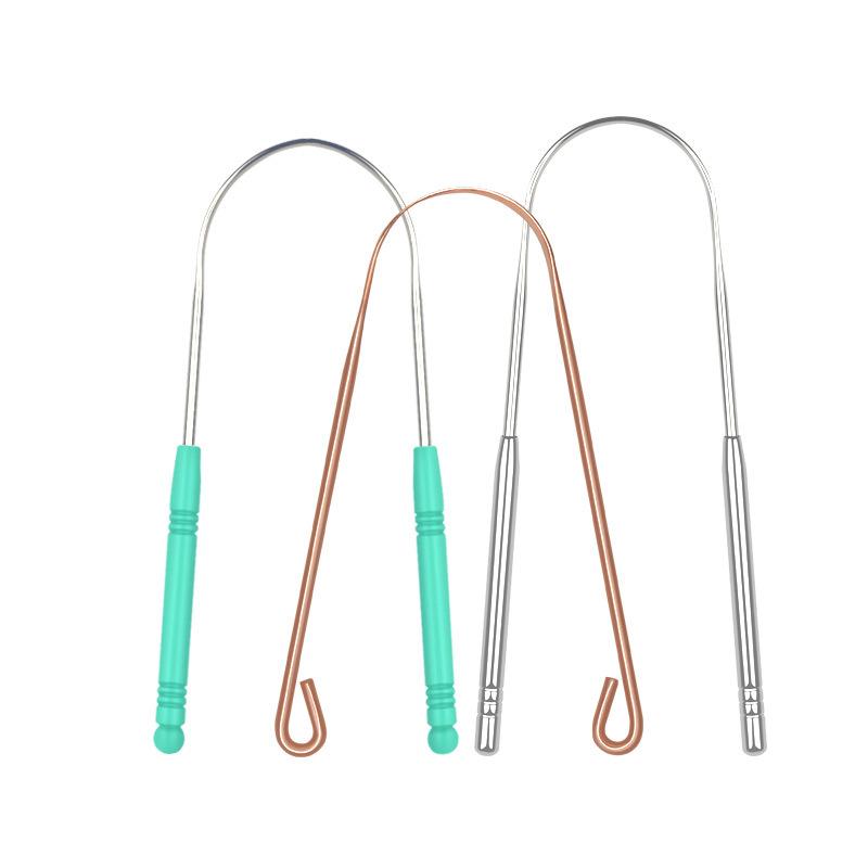 Stainless Steel U-Shaped Tongue Scraper Tongue Coating Odor Removal Fresh Breath Oral Cleaning Tongue Coating Brush Care Tool