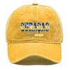 Snapback Baseball Cap With "CURACAO" "LETS'S GO CURACAO" Flag Printed , Adjustable Baseball Hat Retro Sporting Vintage Casual Dad Hat